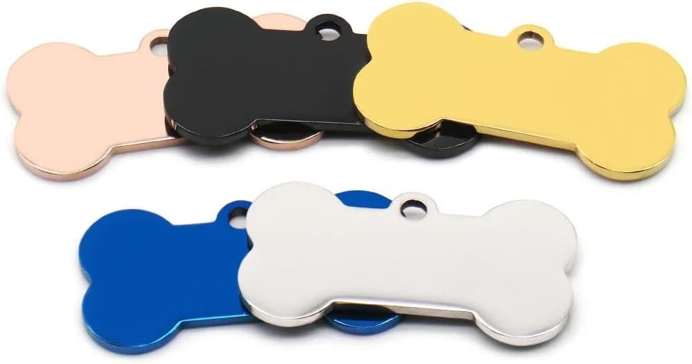 100 PCS Engravable Pet DIY Tag Nameplate Anti-Loss Cat and Dog Tag Nameplate Stainless Steel Blank Dog ID Tag Custom Engraved Dog Tag Nameplate Pet Accessories,Black,M-40x21x1.7mm