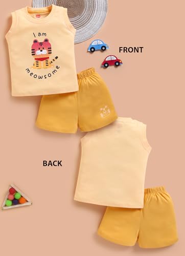 Image of LuvLap Baby Boys 100% Cotton Sleeveless Boys Tank Top & Shorts Set Pack of 3