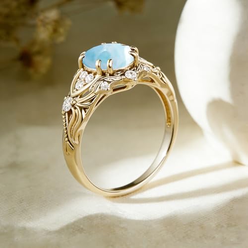 Image of Gemstone Vintage Rings for Women s925 Sterling Silver Round Cut 1.0 Carat Gemstone with Moissanite Promise Engagement Anniversary Ring for Her