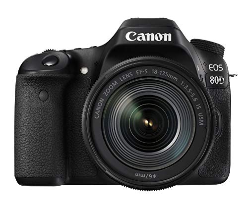 Canon EOS 80D + EF S 18 135mm IS USM Juego de cámara SLR 24.2MP CMOS 6000 x 4000Pixeles Negro   Cámara Digital (24,2 MP, 6000 x 4000 Pixeles, CMOS, Full HD, Pantalla táctil, Negro)