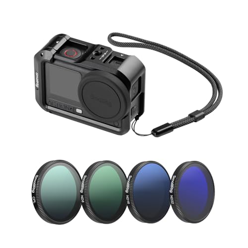 Image of SmallRig Cage for DJI Osmo Action 6 with ND Filter Kit, 4 Pack CPL ND8 ND16 ND32 Snap-On Polarizing Neutral Density Filters, Aluminum Alloy Camera Cage with Cold Shoe, Wrist Strap, Lens Cover - 6374