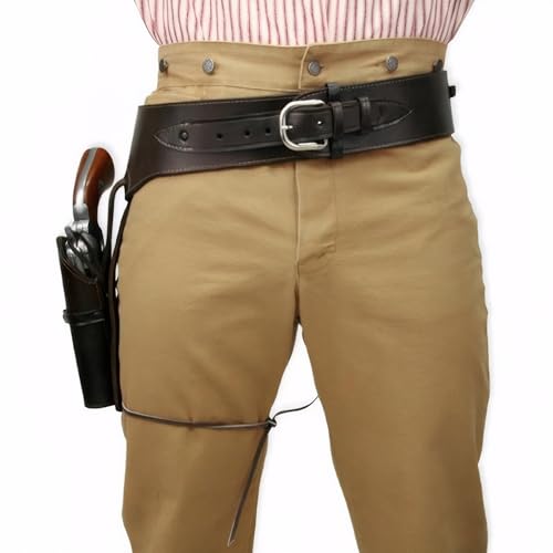 qczoyp Western Gun Belt Holster Cowboy:Wild West Hip Gun Belt Western Holster,Faux Leather Revolver Thigh Strap for Cosplay Costume (Black)