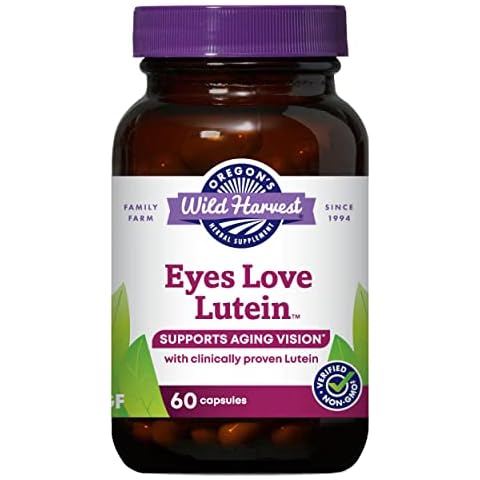 Oregon's Wild Harvest Eyes Love Lutein™ Capsules, Non-GMO Organic Herbal Supplements, 60 Count Cover