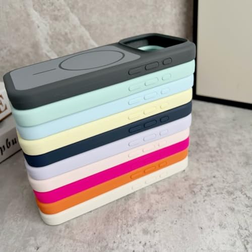 Coque en silicone liquide pour iPhone 15 Plus compatible charge magnétique sans fil - 4