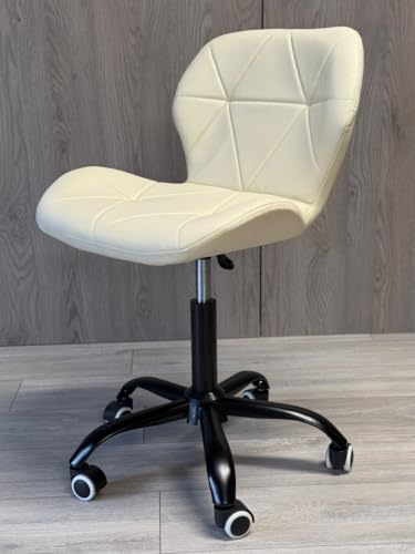 Image of Amazon Brand - Umi Height-Adjustable Faux Leather Office Study Desk Chair for Salon, Spa, in Cream Color