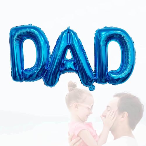 HADCKJA Blue Dad Balloons Letter Balloon Fathers Day Balloon Conjoined Dad Foil Balloons for Fathers Day Themed Party Happy Fathers Day Party Supplies Decorations Party Sets-3 PCS