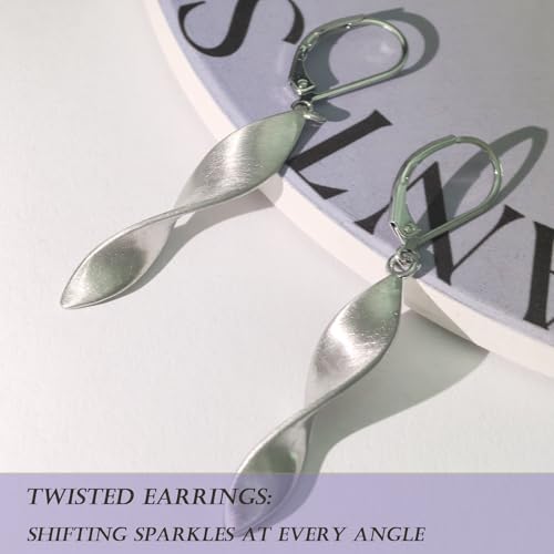 Sterling Silver Leverback Earrings for Women, 14K Gold and Silver Drop Dangle Earrings Jewelry Hypoallergenic Lightweight Lever Back Dangle Earrings for Gifts2