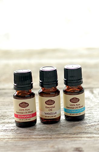 Fabulous Frannie Freedom Set Made with Pure Essential Oils Comes with Celebration Blend, Romance Blend and Vanilla 10ml (Pack of 3)