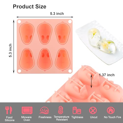 Molde 3D Conejo Mini Silicone para Cubos de Hielo 2 Pcs miniatura 6