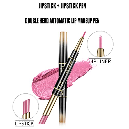 Matte Lipsticks For Women Long Lasting, Lip Liner And Lipstick Set,Moisturizing Highly Pigmented Easy To Colour - Creamy Formula Velvet Texture Lip Stick, Vegan, Cruelty-Free (14#Coral Pink) - Image 7