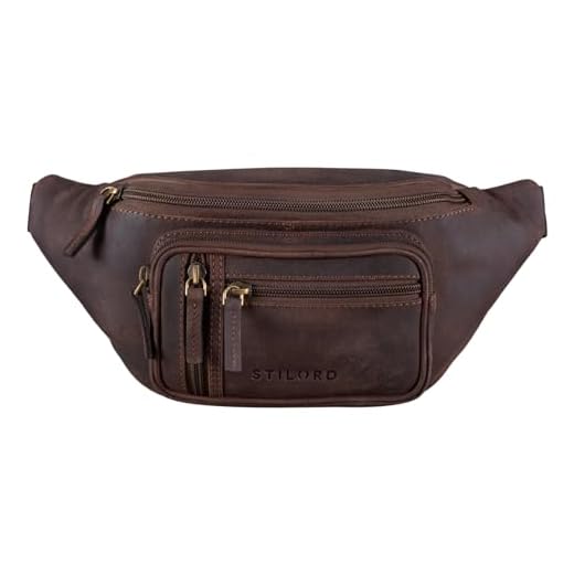 FHB 89200-20 Nageltasche einfach Franz in schwarz 4 STILORD 'Greg' Bauchtasche Leder Vintage Hüfttasche Herren Damen Belt Bag für Sport Festival Handy Werkzeugtasche Gürteltasche Doggy Bag Echtleder, Farbe:Granada - braun