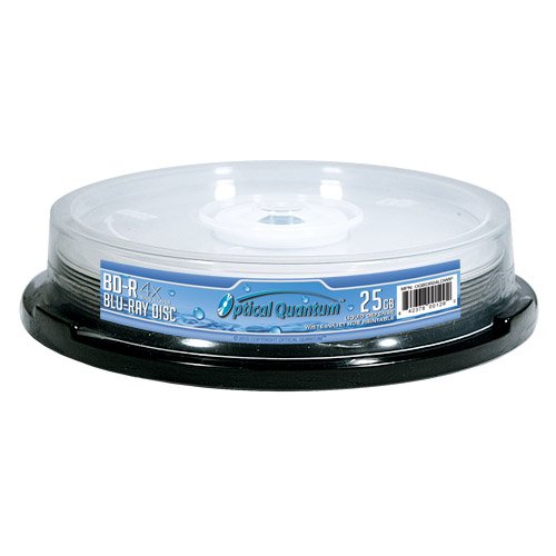 Optical Quantum BD-R, 10 unidades, 4 x, 25 GB, tintenstrahlbedruckbar, resistente al agua, color blanco