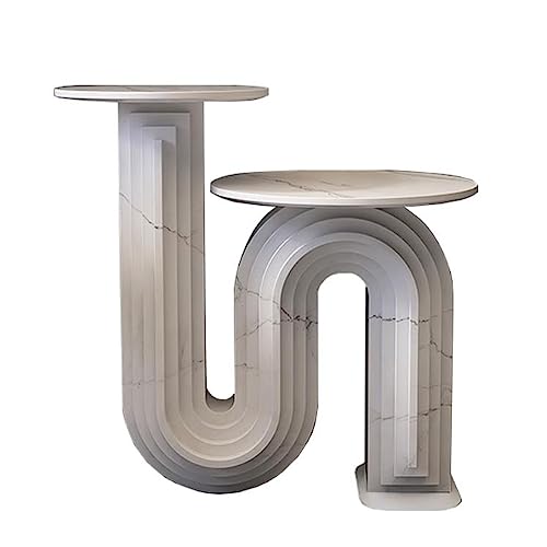 Mesa de centro Mesa auxiliar, mesa de centro, pequeña, decorativa, sala estar, dormitorio, balcón, oficina, moderna, mesita noche, decoración del hogar, fácil montaje Estante de almacenamiento(Blanco)