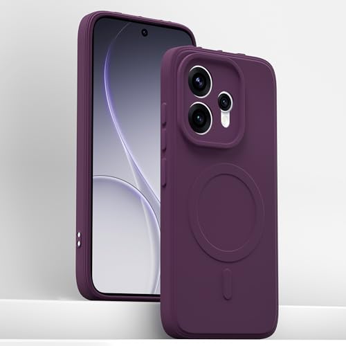 Image of Pikkme Back Cover for Oppo Reno 15 5G Soft Matte Silicone Mag-Safe Design (Mag-Safe Not Support) Camera Protection | Slim Fit Bumper Cover (Purple)