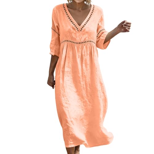 Robe De Vacances fluide style bohème chic avec col V et longueur midi