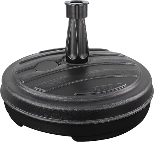 13L Garden Parasol Base Stand Heavy Duty Umbrella Stand for Patio Garden & Balcony Stable Durable & Weatherproof Fill with Sand or Water | Fits 1832mm Poles Black or White (Black)