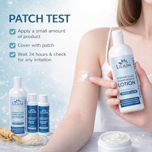 Image of Lilium Korean Glass Shiner Bleach 580gm | Safe & Effective | Instant Glow | Enhance Radiance |Glass Clear Smooth & Luminous | Improve Texture & Elasticity | Fermented Rice | Panax Zinseng | For All Skin Types | Salon, Spa, Home & Professional Use