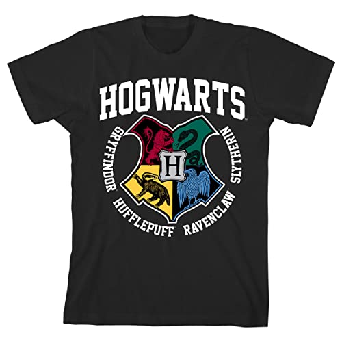 Harry Potter Hogwarts Houses Pride Black T-Shirt Toddler Boy to Youth Boy
