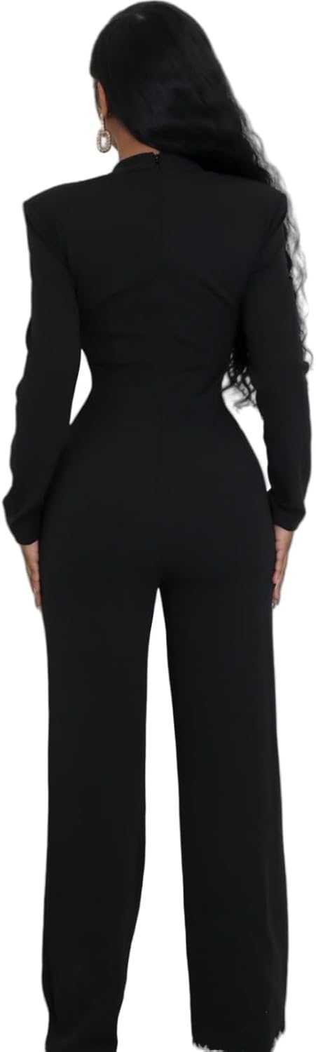 Women's formal jumpsuit elegant straight pants party casual club jumpsuit