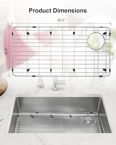 Protector para fregadero de cocina de acero inoxidable 28.25 x 14.25 x 1.25 pulgadas miniatura 2