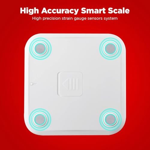 Image of PowerMax Fitness BCA-150 BMI Weight Machine For Body Weight, Digital Body Fat Analyzer & Smart Body Composition Weighing Scale, 13 Body Parameters, IOS /Android App Sync, XL-31x31x2.2 cm (White)