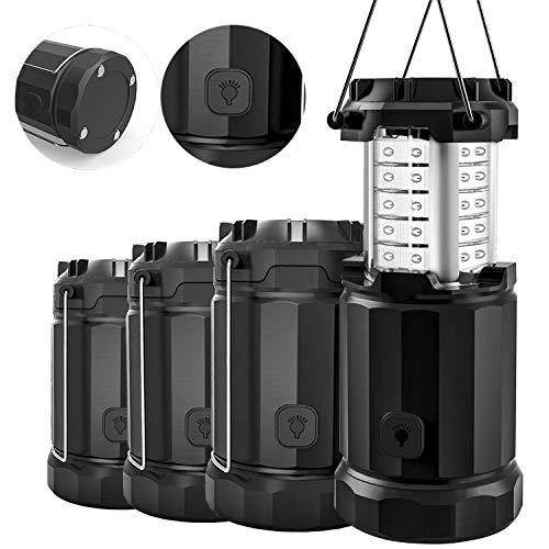 Etekcity 4 Pack LED Lantern Camping Portable Flashlights with AA Batteries, Upgraded Magnetic