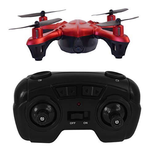 Hover 8-Way 2.4 GHZ Sky Spy Micro Drone with 480p Camera & GB SD – Pocket Size Video Nano Drone Red [parallel import goods]