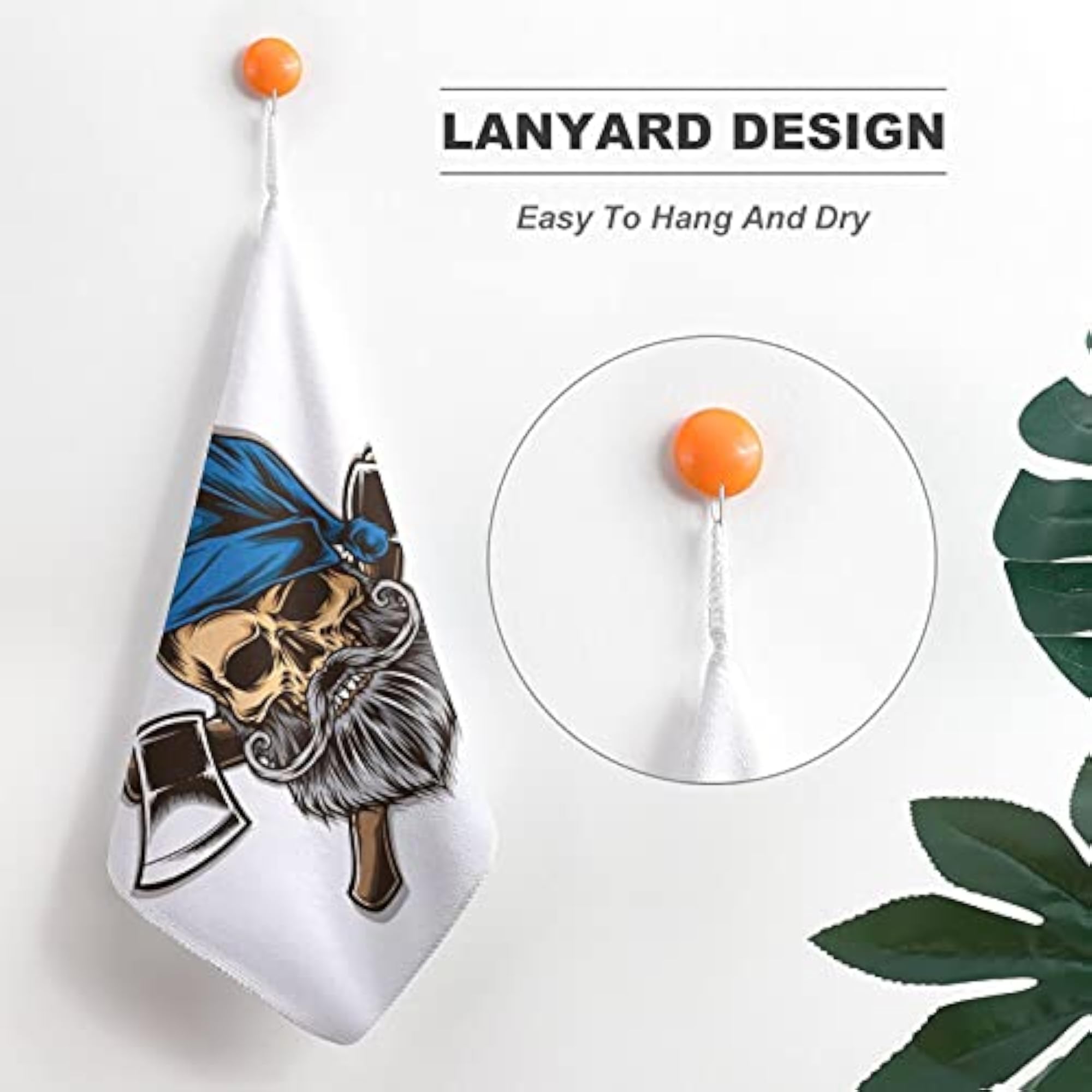 Microfiber Skull Beard Axe Fingertip Towels Set