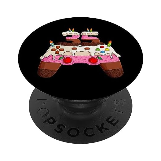 Bday Gamer Boy nivel Treinta y cinco años 35 Años Cumpleaños PopSockets PopGrip Intercambiable