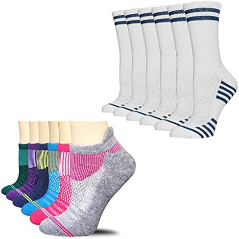 FUNDENCY Women Athletic Ankle and Crew Socks 6 Pack Cover