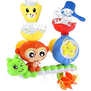 Toddler Bath Toys for Kids Ages 1-3 Baby Bathtub Toys for Toddlers 1 2 3 Year Old Boys Girls Wall Water Bath Tub Toy for 12 18 Months Infant with Cups