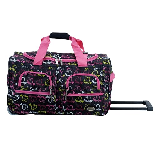 Rockland Luggage Rolling 22 Inch Duffle Bag, Heart 1