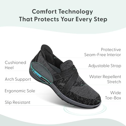 Orthofeet Women's Orthopedic Stretch Knit Amalya Casual Shoe3
