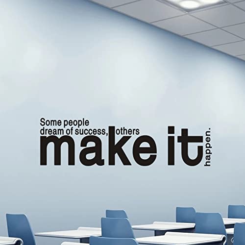Vinyl Wall Art, Inspirational Wall Decals, (Easy To Apply), Wall Stickers Decor Quotes Men Motivational Teamwork Office Gym Garage School Classroom Bedroom Dorm, Positive Dance Gymnastics Basketball Baseball Home Family Words Signs Sayings, Some People Dream Of Success Others Make It Happen 25"X7" #TOP15