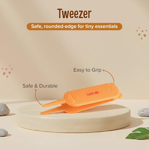 Image of LuvLap 4 in 1 Baby Grooming Set with Cute Case, Baby Manicure Set with Nail Scissors, Nail Clipper, Nail File & Tweezers, Grooming Kit for New Born & Toddler, BPA Free, Compact & Easy to Carry, 0m+