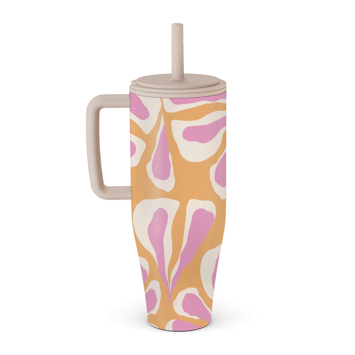 BURGA 1.2 L Tumbler with Handle and Straw, Leakproof Insulated Bottle, Keeps Drinks Hot for 12 Hours and Cold All Day
