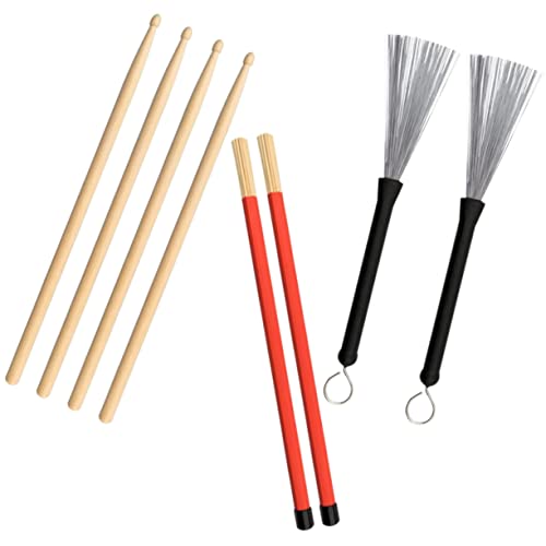 Set de baquetas y escobillas para batería de arce miniatura 1