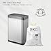 EKO Mirage-X 47 Liter / 12.4 Gallon Touchless Rectangular Motion Sensor Trash Can with Removable Liner, Brushed Stainless Steel Finish