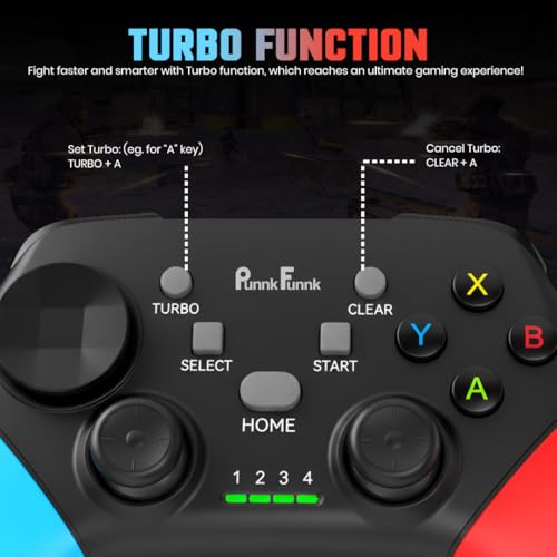 Image of PunnkFunnk G9 Wireless Gaming Controller with Bluetooth & USB Receiver | Gamepad for Android, iOS (Apple Arcade), PC, PS3 /PS4 /PS5 & Nintendo Switch | Dual Stick, Turbo, 10H Playtime