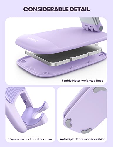 Lamicall Purple Phone Stand For Desk - Purple Cell Phone Holder Purple Desk Accessories Desktop Office Must Have Compatible With Iphone 13 Pro Max Mini, 12 11 Xr X 8 7 6 Plus Se, 4-8'' Smartphone #TOP5