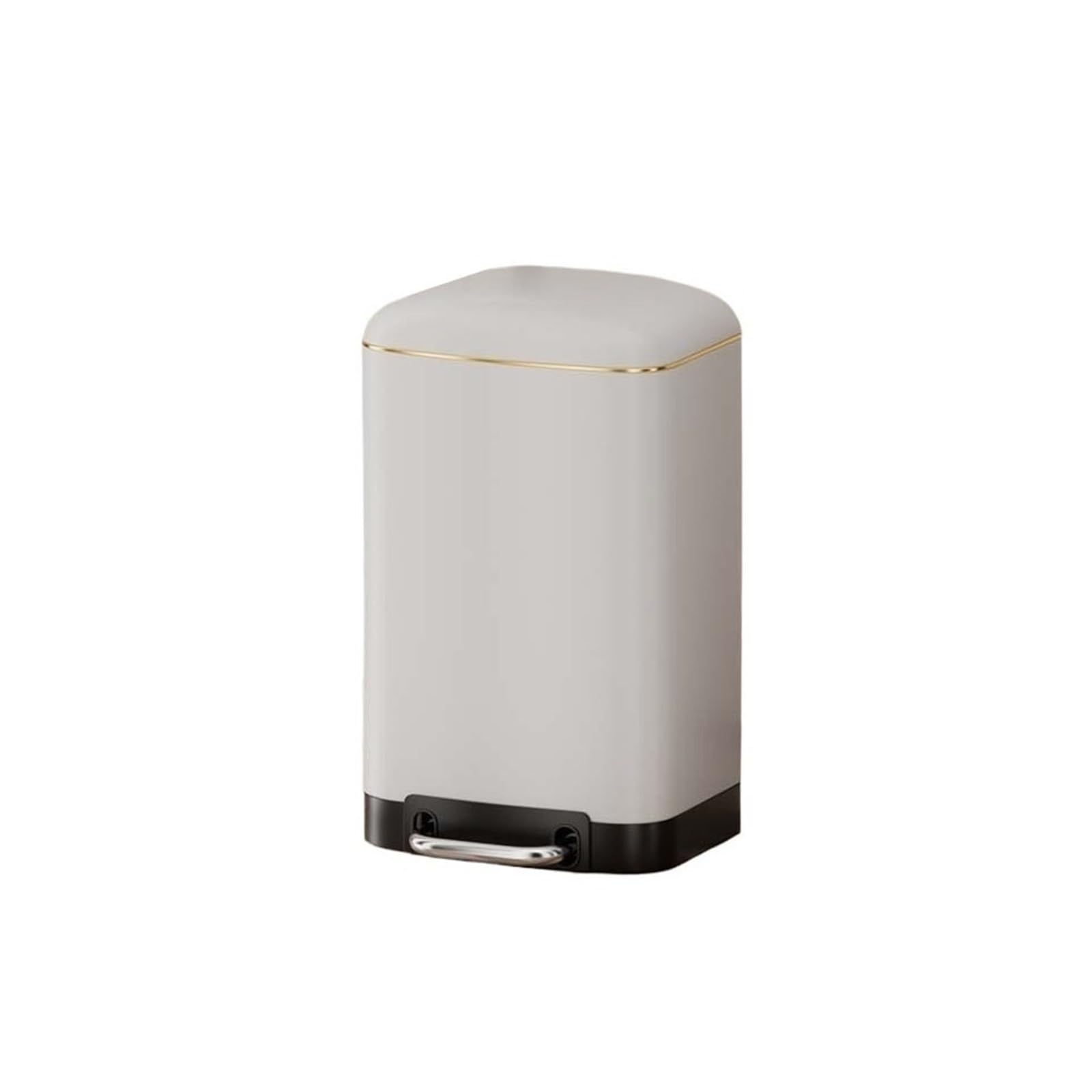 V2t9R4m7 Waste Bin Rectangular Trash Can With Soft-Close Foot Pedal, Stainless Steel Kitchen Garbage Trash Can(White)