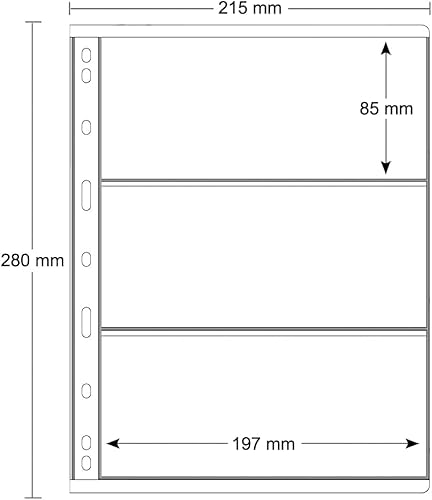 Miniatura 2 de 3 bolsillos para colección de dinero de papel, 10 hojas para sellos de dinero, fundas de álbum de colección de monedas, para carpeta estándar de 9