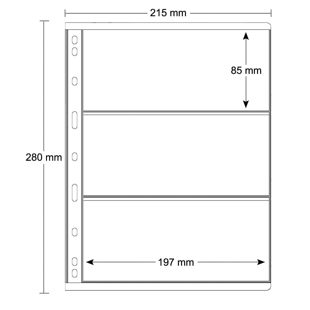 3 bolsillos para colección de dinero, páginas, 10 hojas para sellos de dinero, fundas para álbumes de libros de colección de divisas para carpeta estándar de coleccionista de monedas de 9 agujeros