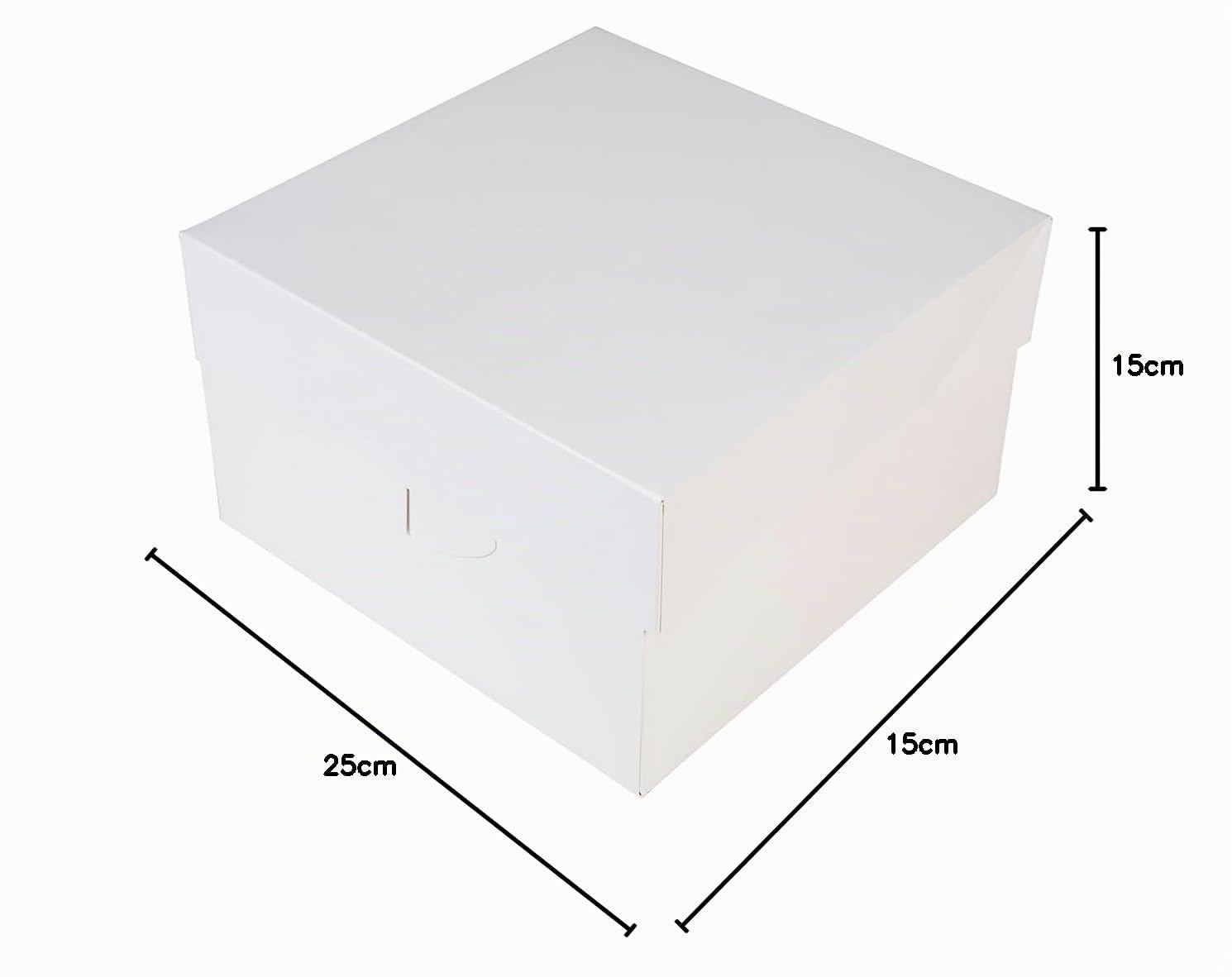 BrandNewCake® Caja para Tartas - 25x25x15 cm - Pack de 50 Cajas de Cartón para Tartas - Color Blanco