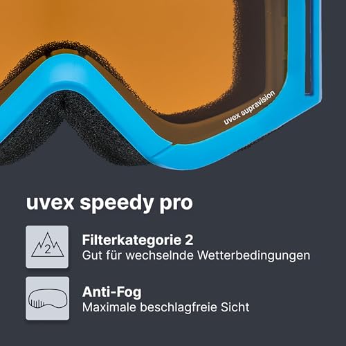 Uvex speedy pro Kinderskibrille, blue/lasergold, one size – Ansicht 2