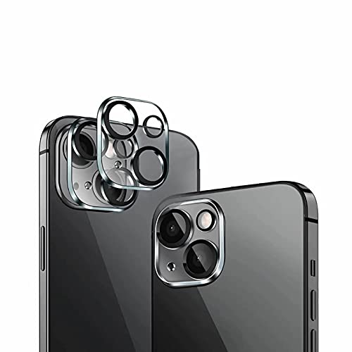 KAIBSEN® 2 Pack protecteurs d'objectif de caméra compatibles pour iPhone 13 Mini 5,4 Pouces/iPhone 13 6,1 Pouces [Verre Trempé Premium] [Anti-Rayures] [Couverture complète à 360 °] Cover