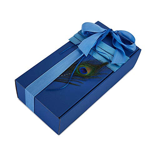 5 x PresentFill® Weinkarton Saphir Blau für 2 Flaschen I Weinverpackung Made in Germany I Flaschenverpackung Präsentkarton Geschenkkarton Flaschenkarton für Weihnachten Geburtstag Geschenke