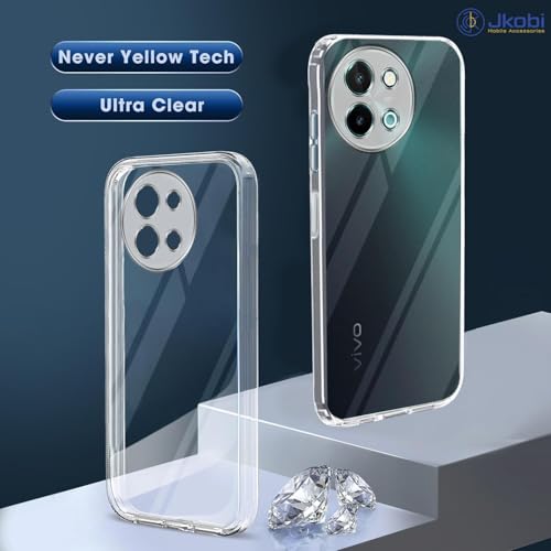 Image of Jkobi Back Case Cover for Vivo Y58 5G (Camera Protection with Silicone Clear Shockproof Case | Flexible and Soft | Transparent)