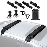 Benlari Universal Car Soft Roof Rack Pads, Roof Pads for Kayak Surfboard SUP Paddle Board Snowboard Canoe Include 2 Heavy Duty Tie Down Straps, 2 Tie Down Rope, 2 Quick Loop Strap and Storage Bag