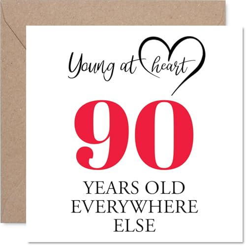 Stuff4 90΂̒aJ[h fB[X Y - Young at Heart - Happy BirthdayJ[h 90΂̏ j ΂ v  f 5.7C` aO[eBOJ[h